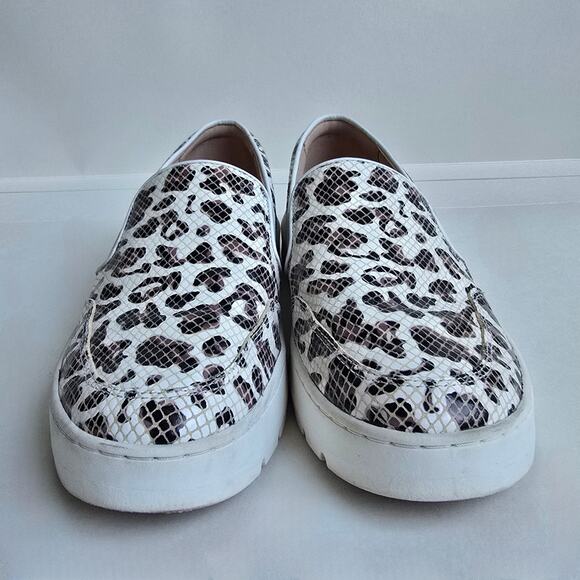 Leopard Snake Print Loafers Vionic Dinora Size 8.5 Leather Sneakers Brown Black - Picture 4 of 14